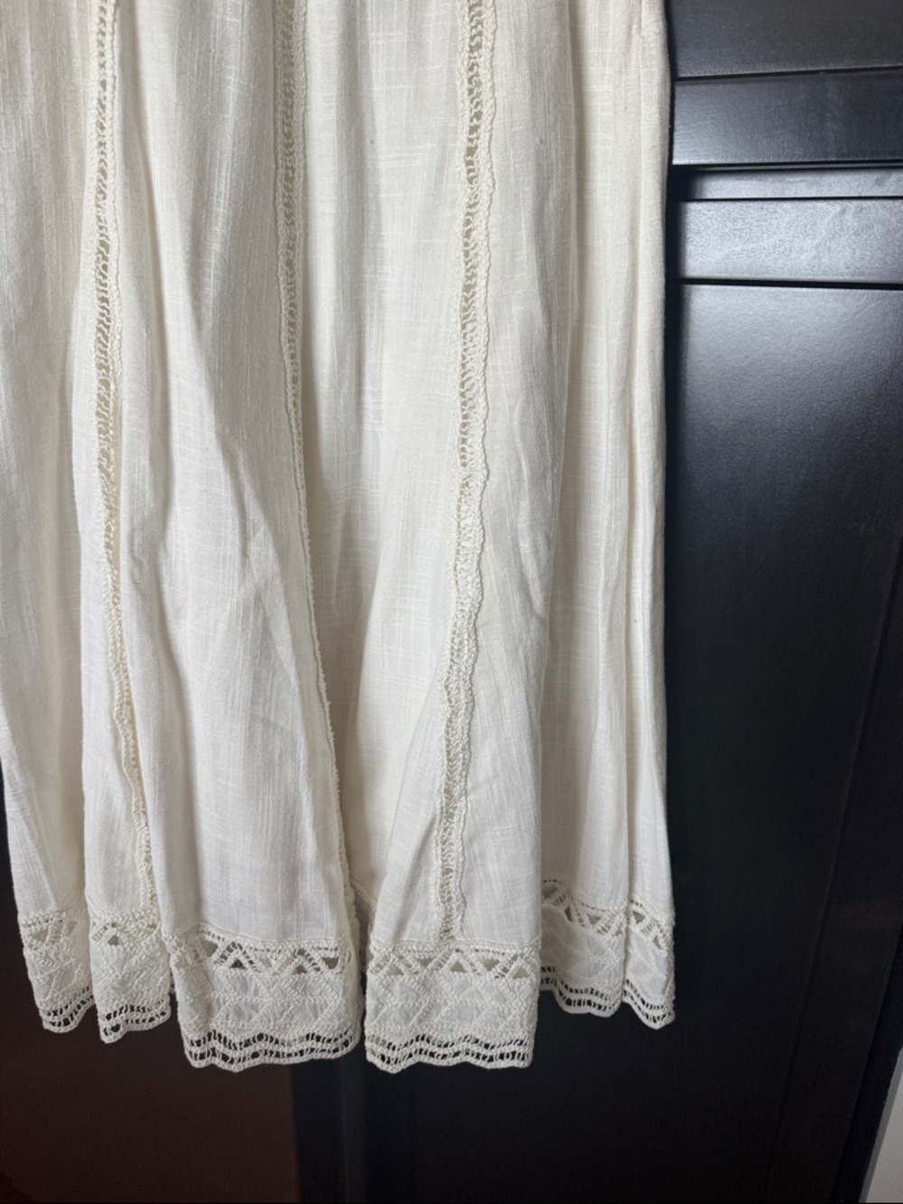 Zara Cream Maxi Skirt with Lace Panels - Picture 3 of 5